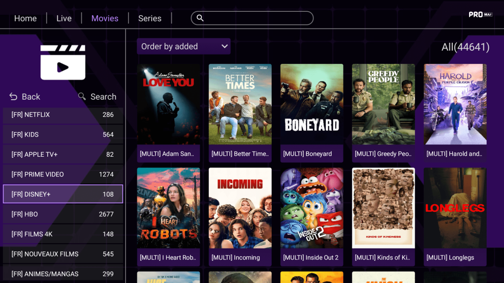 Différentes fonctionnalités de l'application PROMAX 4 Tuto IPTV Abonnement IPTV